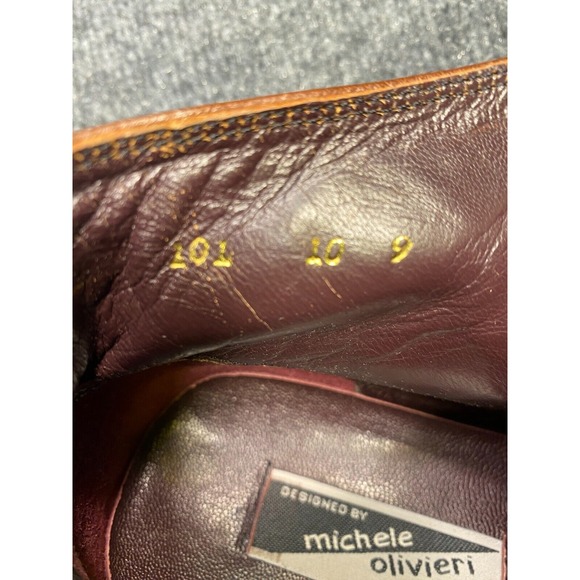 Michele Olivier Ankle Chukka Shoes Mens Size 10 Brown Leather Block Heel Lace Up - Picture 12 of 12